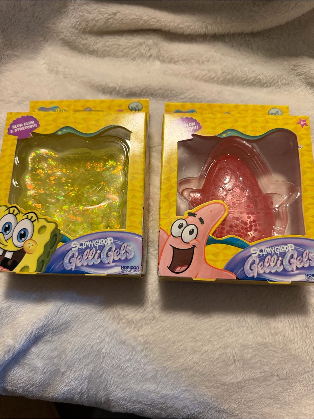 SpongeBob Squarepants Gelli Gels Duo - Yellow & Pink Squishy Bath Toys